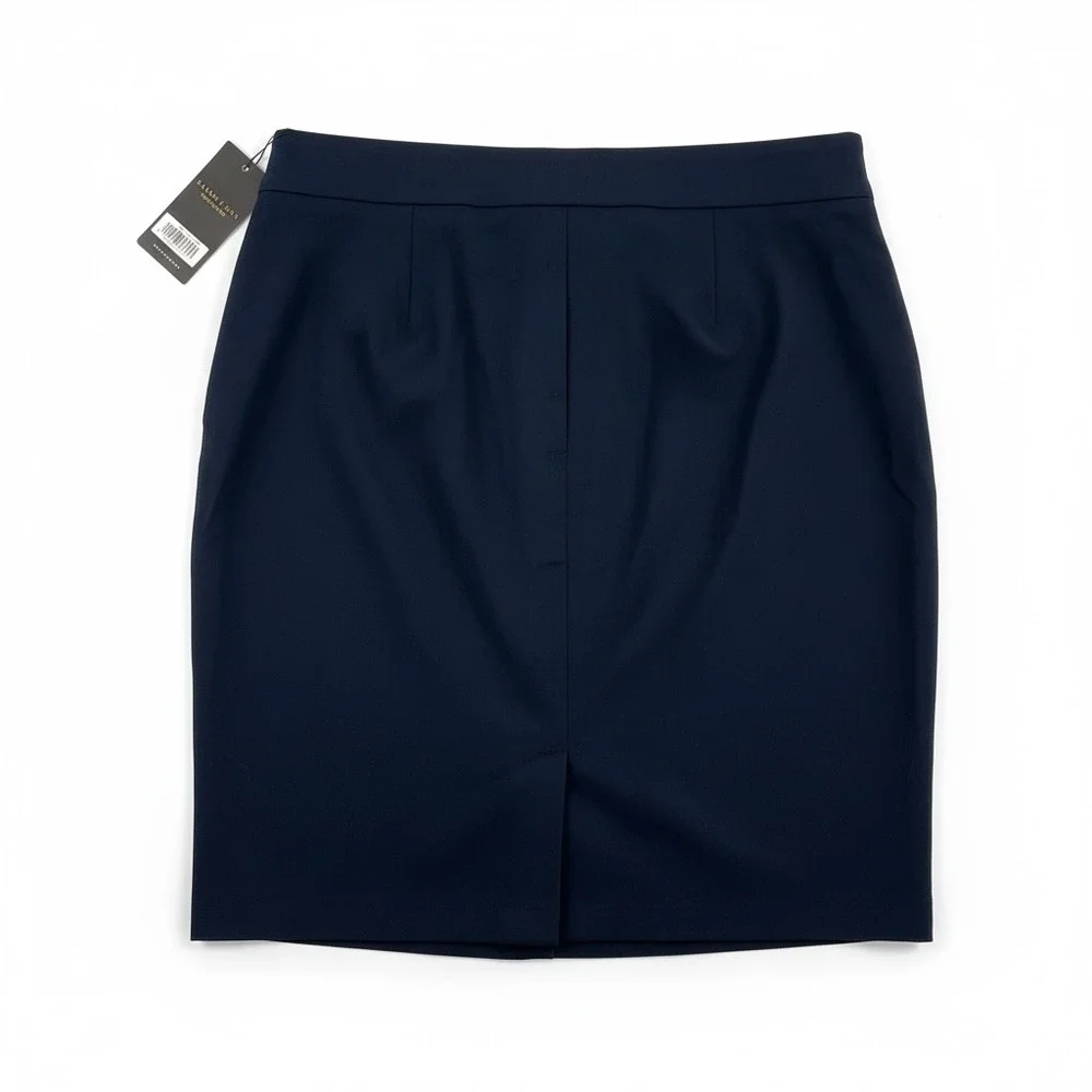 Dalia Womens Navy Blue Classic Fit Pencil‎ Skirt Size 14 J1096 Stretch Career